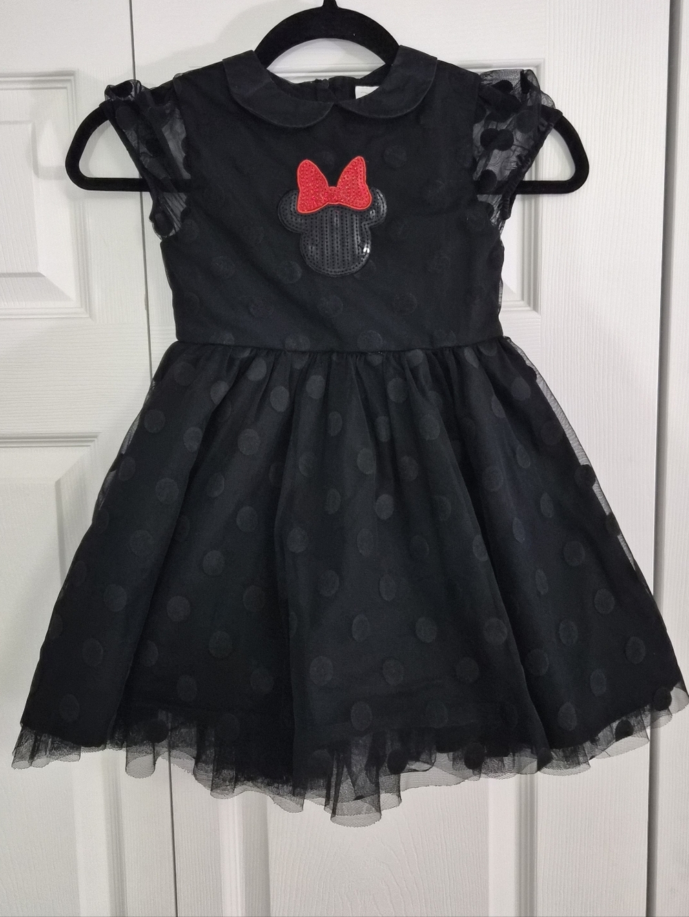 Boutique Disney Store Minnie Mouse Black Polka Dot Mesh Tutu Party Dress 5/6